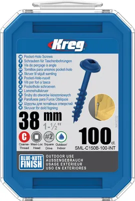 Produktbild von Taschenlochschraube 38 mm Blue-Kote™ Maxi-Loc, Außengewinde, 100 - KREG - SML-C150B-100-INT