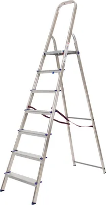 Produktbild von Haushaltsleiter Alu mit Sicherheitsbügel Mod. KH - Stufenanzahl: 7, Plattformhöhe: 1,45 m