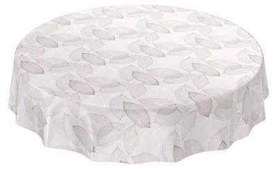 Tischdecke Wachstuch Blumen Beige Robust Wasserabweisend Rund 140 cm, Ansicht 5