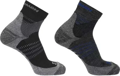 Produktbild von Salomon Uni Quartersocken, 2er Pack - X ULTRA ACCESS QUARTER, Wandersocken, Wolle, atmungsaktiv Schwarz/Grau 42-44