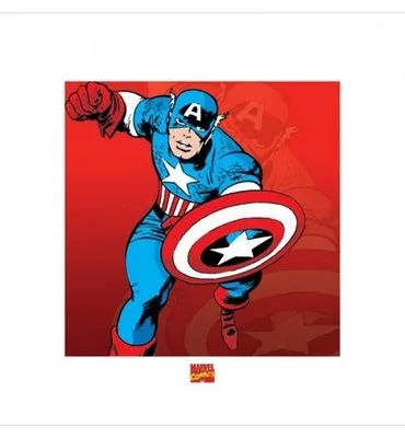 Image de Captain America - Marvel Comics - ART PRINT - 40x40cm - Affiche Poster