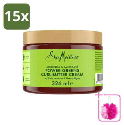 Imagen del producto de 15 unidades de crema para rizos SheaMoisture, con extracto de moringa y aguacate, 326 ml - Paquete ahorro