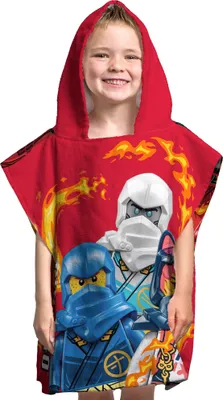 Zdjęcie produktu dla LEGO Ninjago Dziecięcy płaszcz kąpielowy z kapturem, czerwony, 60 x 120 cm
