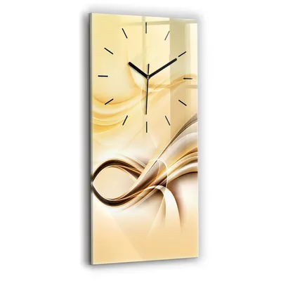 Produktbild von Wallfluent Wanduhr – Stilles Quarzuhrwerk - Uhr Dekoration Wohnzimmer Schlafzimmer Küche - Zifferblatt mit Strichen - schwarze Zeiger - 30x60 cm - Wellenabstraktion