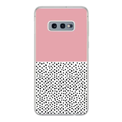 Produktbild von MuchoWow® Handyhülle Schutzhülle Hülle für Samsung Galaxy S10e Polka dots - Schwarz - Rosa Silikon Softcase Handy Hülle - Handy