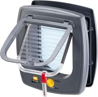 Obrázok produktu pre Dvierka pre mačky Ferplast Swing 5, 22,5 x 16,2 x 25,2 cm, 4-polohový zámok, ochrana proti prievanom, sivá farba