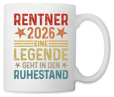 Produktbild von Spreadshirt Rentner 2026 Legende Geht In Den Ruhestand Tasse, One size, Weiß