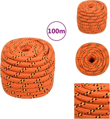 Image de vidaXL Boat rope Orange 20 mm 100 m Polypropylène - Cordes