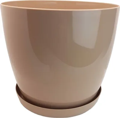Obrázok produktu pre Plastový kvetináč s podstavcom béžový 20cm