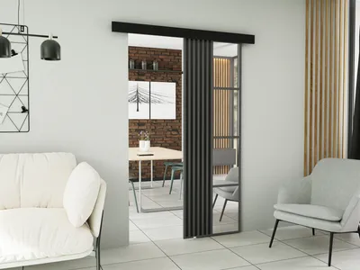 Produktbild von KIER FURNITURE Wandschiebetüren mit Spiegeln MOLI MOLI 60 - 66x205x1,6 cm - Graphit