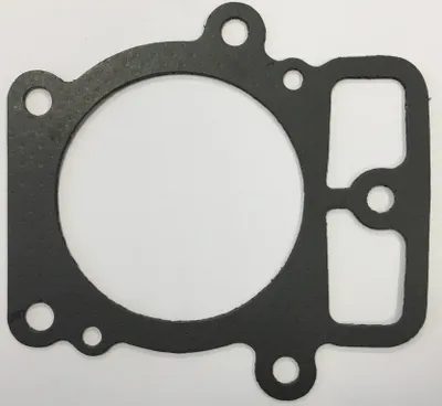 A black gasket on a white background.