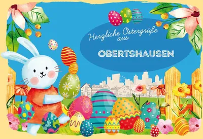 Produktbild von vianmo Holzschild 20x30 cm Ostergrüße OBERTSHAUSEN Ostern