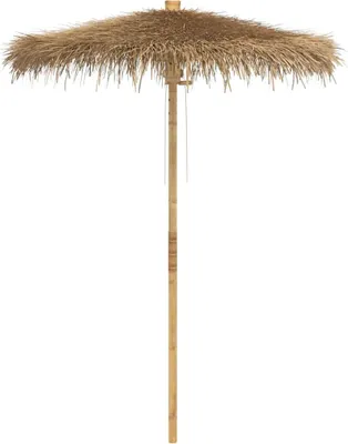 Image de vidaXL Parasol Tiki avec toit en feuille de bananier 180 cm bambou