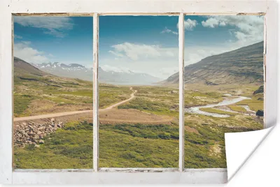 Produktbild von MuchoWow® Poster Aussicht - Weg - Berg 60x40 cm - Schlafzimmerdekoration