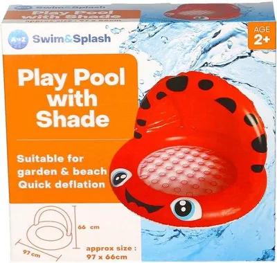 Produktbild von Famanu Aufblasbares Kinderbecken mit Sonnenschutz - Rot