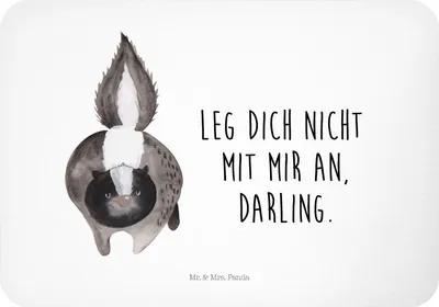 Produktbild von Mr. & Mrs. Panda magnet Stinktier Angriff - Weiß - Geschenk, Notizhalter, wütend, whiteboardmagnet, tafelmagnet, Wildtier, Skunk, Kühlschrankmagnet, Raubtier, Drohung