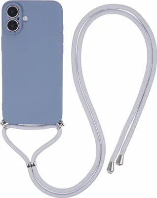 Produktbild von iPhone 16 Hülle - Coverup Colour TPU Back Cover mit Handykette - Slate Grey