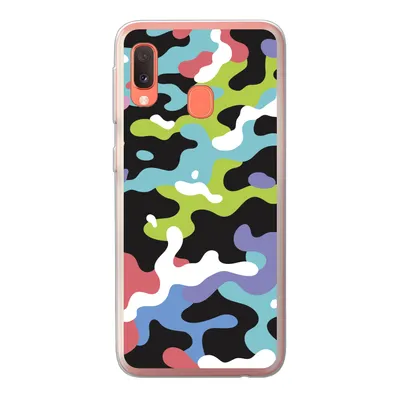 Produktbild von MuchoWow® Handyhülle Schutzhülle Hülle für Samsung Galaxy A20e Buntes Camouflage-Muster Silikon Softcase Handy Hülle - Abdeckung