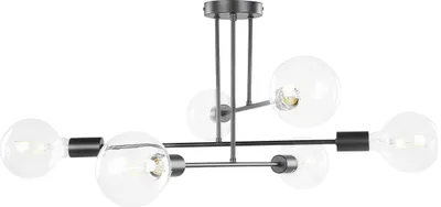 Obrázok produktu pre BELIANI Stropná lampa čierna kov matný povrch 6 žiaroviek moderný industriálny štýl na strop obývačka