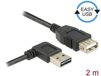 Produktbild von DeLOCK 2m, USB 2.0-A - USB 2.0-A, 2 m, USB A, USB A, USB 2.0, Männlich/Weiblich, Schwarz