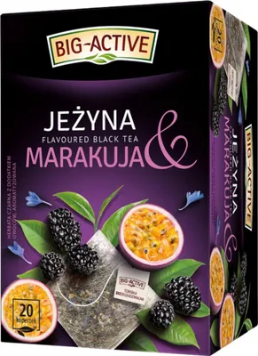Zdjęcie produktu dla Big-Active Herbata Czarna o Smaku Jeżyny i Marakui. (20 torebek x 2g)