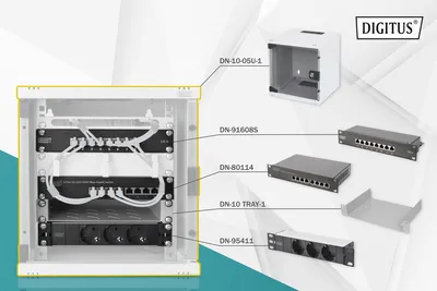 Image de DIGITUS Digitus Network Set - 254 mm (10") - 6U, 312 x 300 mm (W xD)