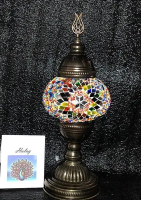 Obrázok produktu pre Ručne vyrobená turecká mozaiková lampa Sfeerlamp – farebná nočná lampa v orientálnom dizajne, vrátane LED žiarovky E14