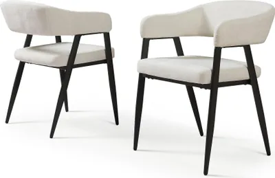Produktbild von Esszimmerstuhl 'Kohlmand' 2er Set gepolstert Webstoff Beige