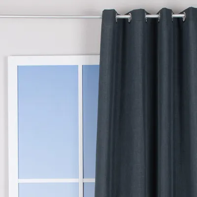 Produktbild von Ösenvorhang Brilliant Leinenoptik einfarbig grau 140x245cm