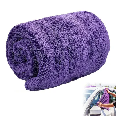 Produktbild von Mikrofasertuch für Auto,50 x 80 cm Mikrofaser Reinigungstuch, 1300 g/m² saugfähig Mikrofasertuch, lackschonend, fusselfrei, violett