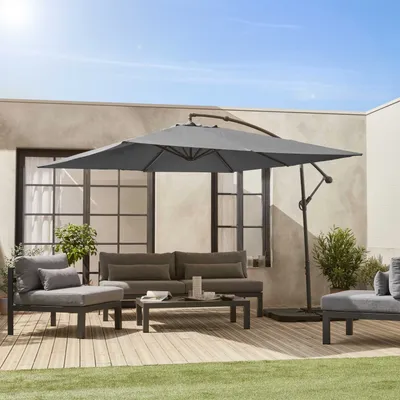 Produktbild von sweeek - Quadratischer Sonnenschirm 3x3m - Grau