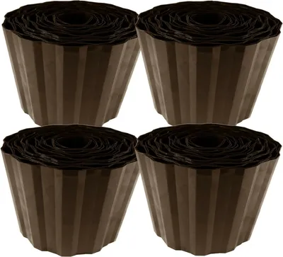 Produktbild von Rasenkante dunkel-braun Beet-Einfassung Rasen-Begrenzung Rasenrand Trapez-Welle