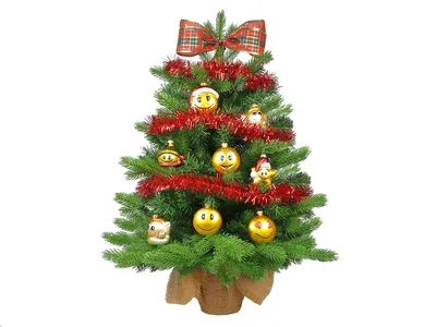 Produktbild von Geschmückter künstlicher Weihnachtsbaum SMILES 60 cm mit LED-BELEUCHTUNG IM TOPF