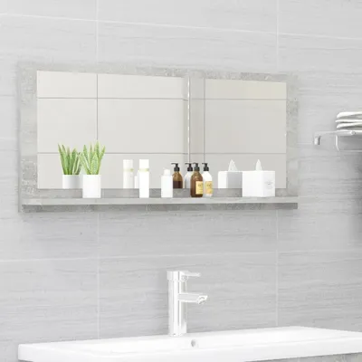 Produktbild von vidaXL Koupelnové zrcadlo betonově šedé 90x10,5x37 cm odvozený dřevěný výrobek