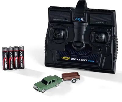 Produktbild von Carson 1:87 Mercedes Benz 200/8 grün inkl. trailer 100%RTR- ideal für