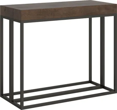 Image de ITAMOBY - Console extensible 90x40/300 cm Epoca noyer pieds anthracite