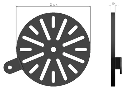 Produktbild von Kaminrost / Ascherost Ø 175x10mm passend für Conforto Modena **
