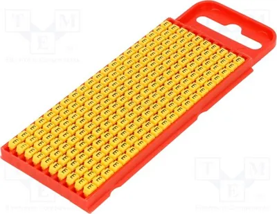 Obrázok produktu pre 200 kusov štítkov pre káble a vodiče, žlté, pre káble s priemerom 2 ÷ 2,8 mm, kód 561-01054. Štítky na káble