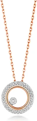Image de Collier Femme Or Rose 375/1000 et Diamant Brillant 0.08 Carat H - I1 - 46cm*10mm; TRS214739KR