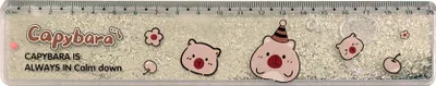 Produktbild von Linijka z wodą i brokatem Kapibara srebrna 20cm
