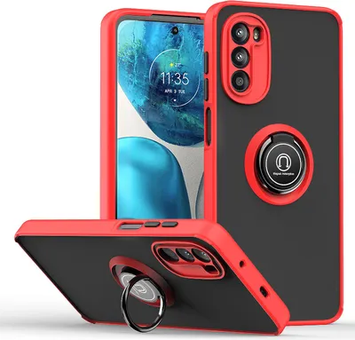 Produktbild von Moto G52 Hülle, Ring Halter Ständer Matte Transluzent TPU Rahmen Stoßfest Schutzhülle für Motorola Moto G52