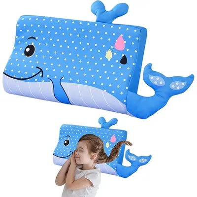 Imagen del producto de Almohada ergonómica para niños, de 44 x 27 cm, con funda, ideal para niños
