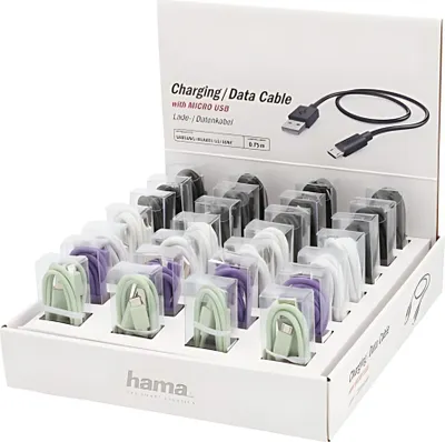 Produktbild von Hama Micro USB Kabel 0,75m 4fach sortiert