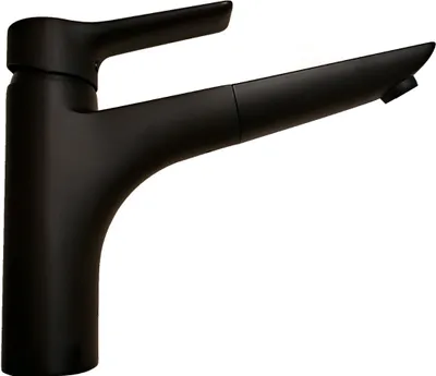 Immagine prodotto di KLUDI 32943-66-75 Miscelatore MIX 2 in NERO opaco con bocca estraibile e leva chiusa / Miscelatore per lavello / Miscelatore per cucina