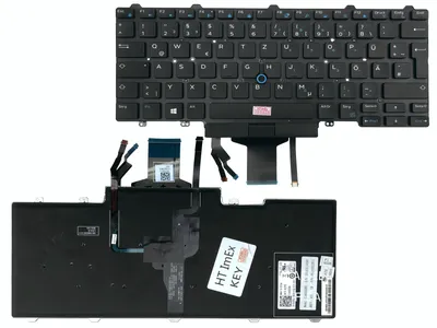 Produktbild von DEUTSCHE - Tastatur mit Beleuchtung, ohne Rahmen für DELL Latitude 14 E7450