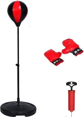 Productafbeelding van Boksbal - Boksset - Bokszak - Inclusief Voetstuk - Voor Binnen en Buiten - Punching Ball