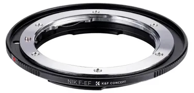 Produktbild von Objektivadapter - Nikon F auf Canon EOS EF EF-S - Adapterring - Für Nikon F Objektive - Manuelle Fokussierung - Kein Autofokus