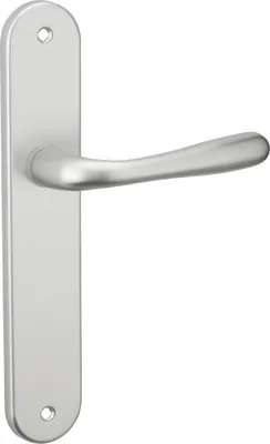 Image de Ensemble de poignées pour porte intérieure Pelope sans trou, carré 7mm, entr'axes 195mm, argent - THIRARD