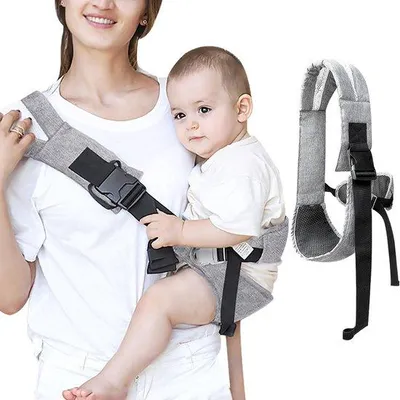 Immagine prodotto di Marsupio ergonomico e regolabile per bambini Unyqoos® – traspirante (cotone/poliestere), con posizione "M", cuscini antiscivolo, facile da piegare, adatto fino a 25 kg