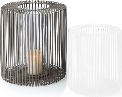 Produktbild von Philippi Oslo Windlicht, hoch L Stahl, pulverbeschichtet, Glas 254029